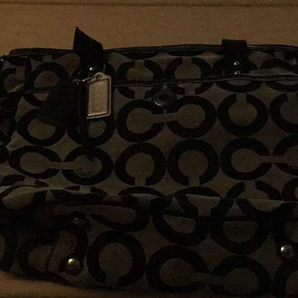 Pre loved Coach grey and black diaper bag. - Picture 1 of 4